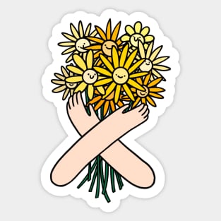 Happy smiley flowers Sticker